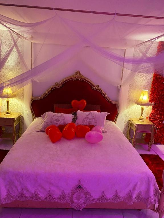 Posteľ alebo postele v izbe v ubytovaní Suite romantique avec jaccuzy à la gare de Montpellier