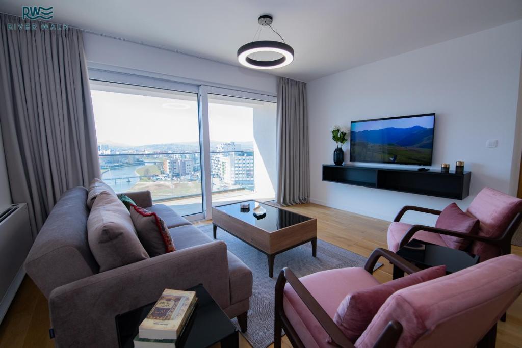 TV a/nebo společenská místnost v ubytování River Walk Sarajevo