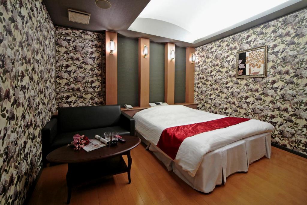 Postel nebo postele na pokoji v ubytování Hotel LALA minato - Adult Only