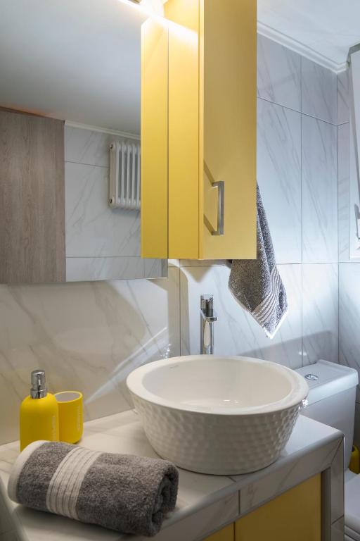 Posteľ alebo postele v izbe v ubytovaní Stylish Modern Studio in the Heart of Athens