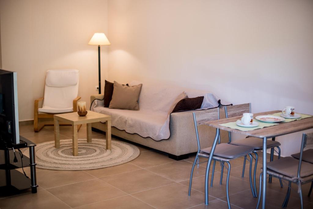 A seating area at Kiani Akti Villas