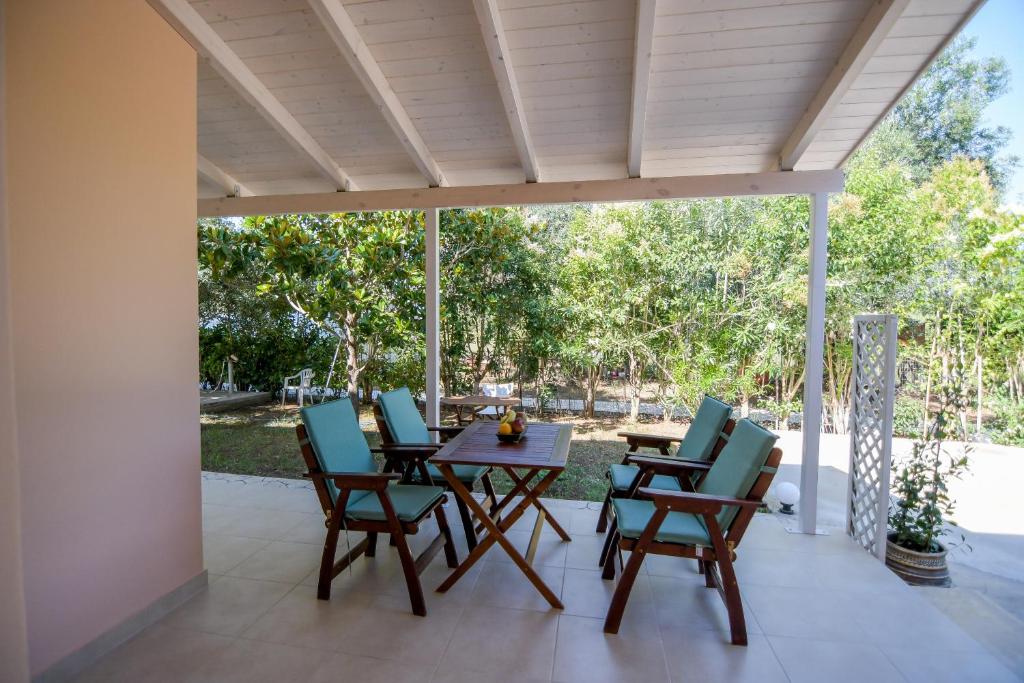 A garden outside Kiani Akti Villas