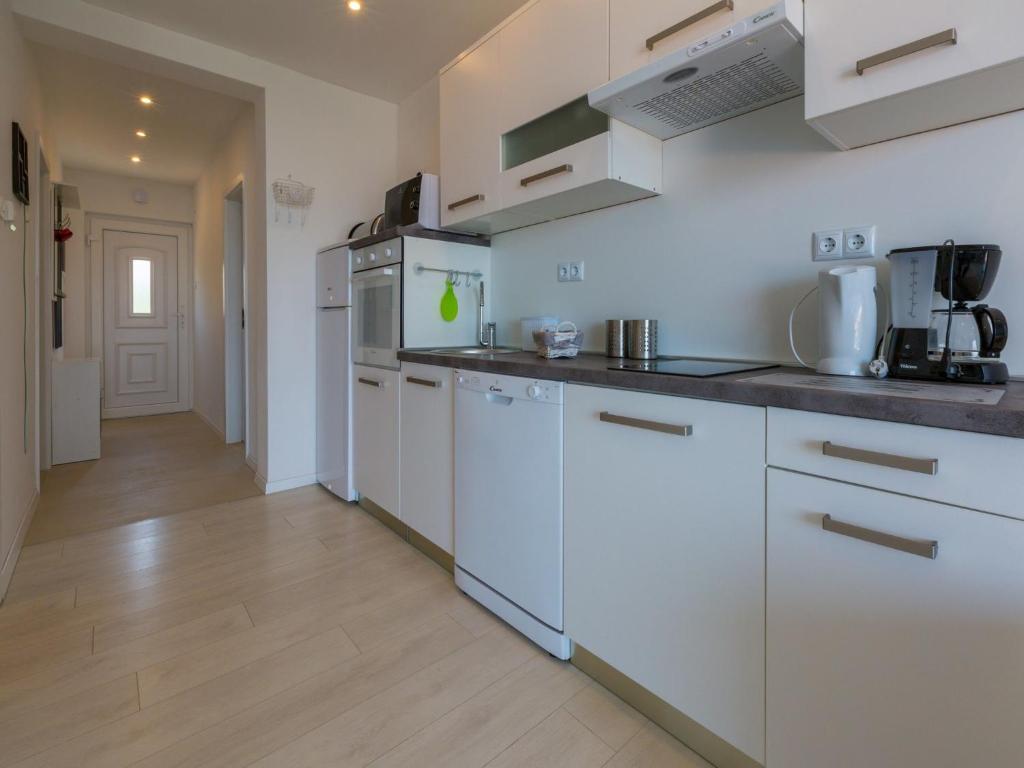 Kuchyň nebo kuchyňský kout v ubytování Apartments LAVARIN