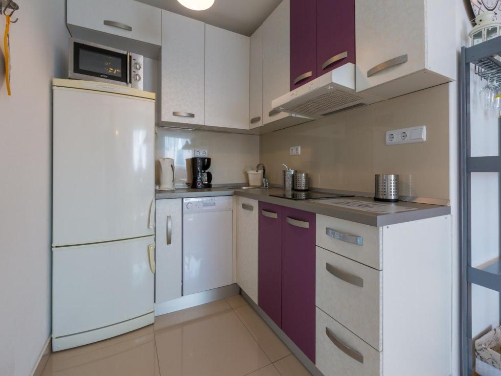 Kuchyň nebo kuchyňský kout v ubytování Apartments LAVARIN