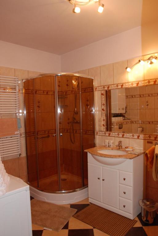 Koupelna v ubytování Apartament Jawornik