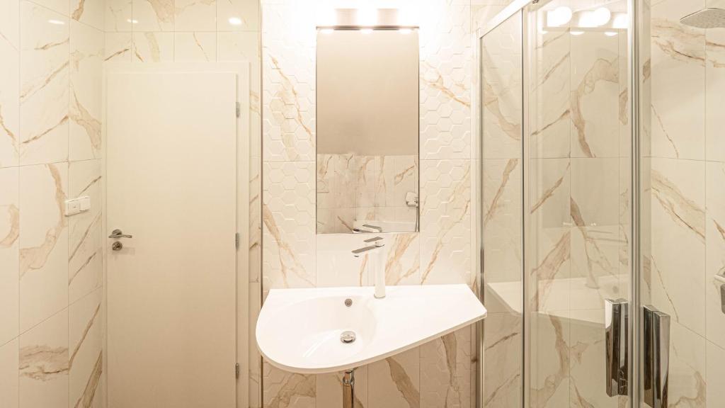 Koupelna v ubytování Apartmány Habánská, celý dům