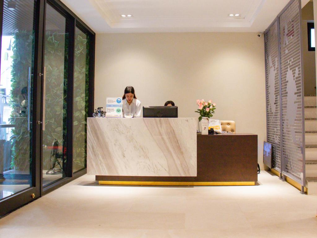 Vstupní hala nebo recepce v ubytování Ping Diamond Hotel Hanoi