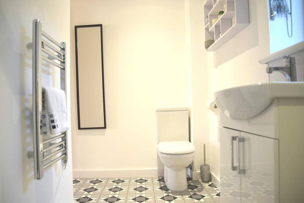 een badkamer met een toilet en een wastafel bij Rammal Lodge - Entire home, self catering apartment in Inverness in Inverness