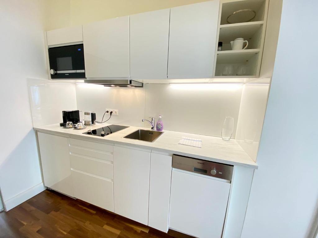 Kuchyňa alebo kuchynka v ubytovaní Steiner Residences Vienna Taborstrasse