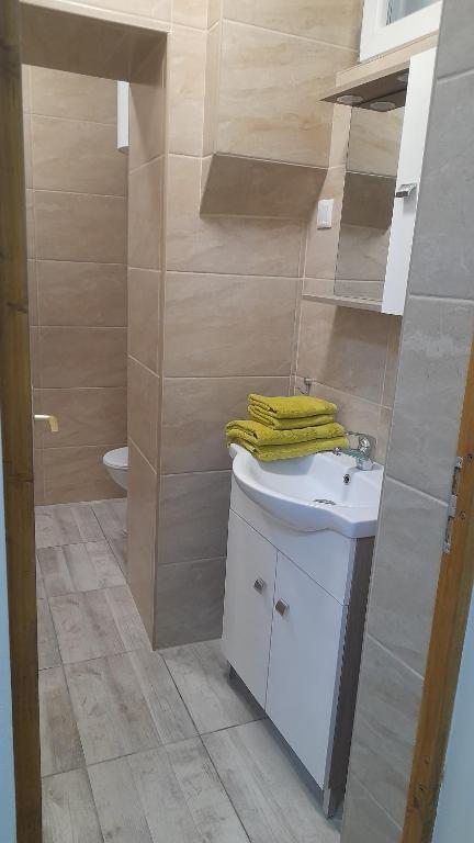Kúpeľňa v ubytovaní Magnolia apartman