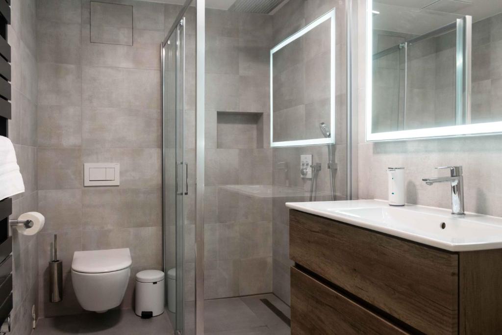 Koupelna v ubytování Wellness Apartmán Pila Kvilda