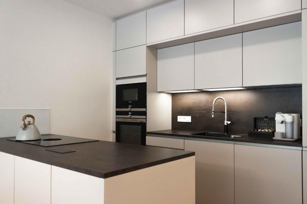Kuchyň nebo kuchyňský kout v ubytování Wellness Apartmán Pila Kvilda