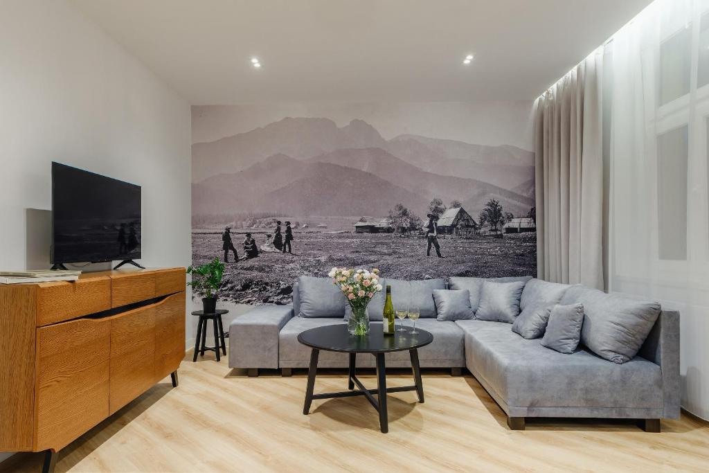 TV a/nebo společenská místnost v ubytování Apartamenty i pokoje Krupówki 16, Na Szczytach