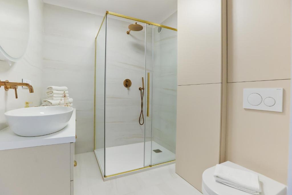 Kúpeľňa v ubytovaní M&K Apartamenty Sailors Golden Yacht, Gdańsk - Wyspa Sobieszewska