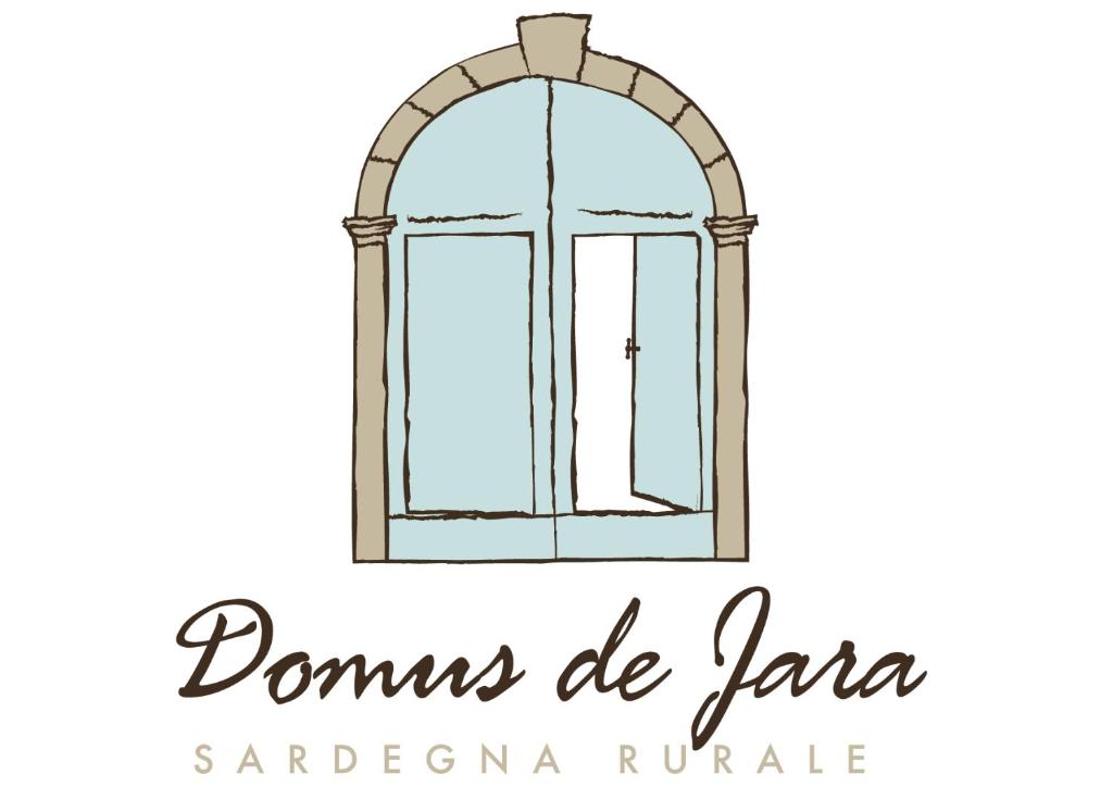 una ilustración de una ventana de arco con el texto domes de jamuna sard en Domus de Jara - Casa Montis en Baradili