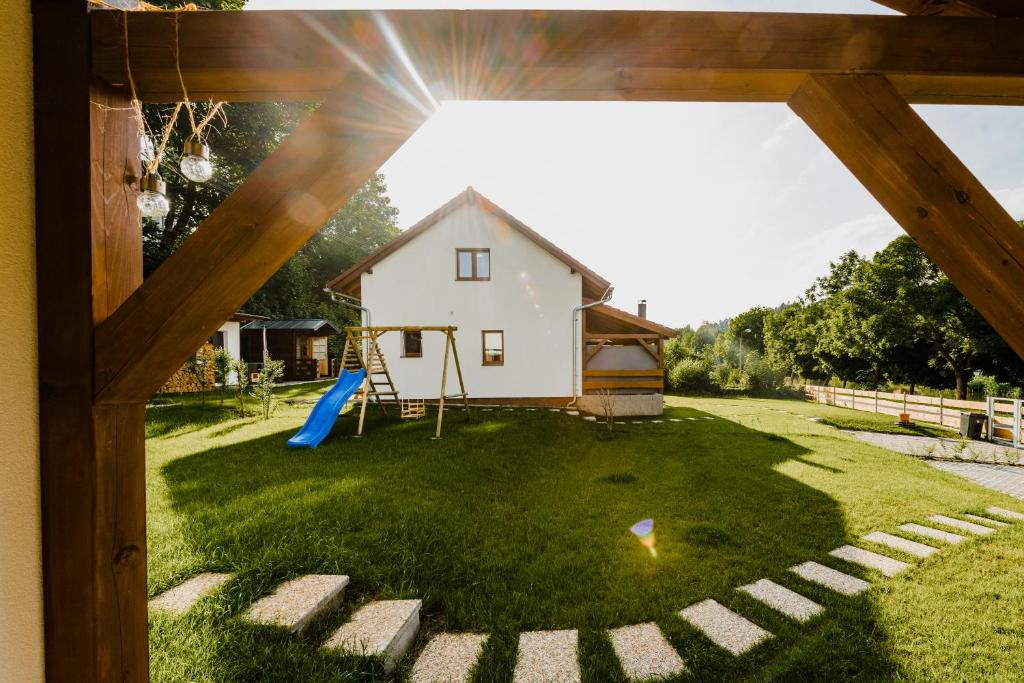 Zahrada ubytování Na Želivce chalupa Tereza