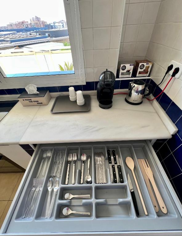 Kuchyňa alebo kuchynka v ubytovaní Apartamentos Prestige Suites Málaga II