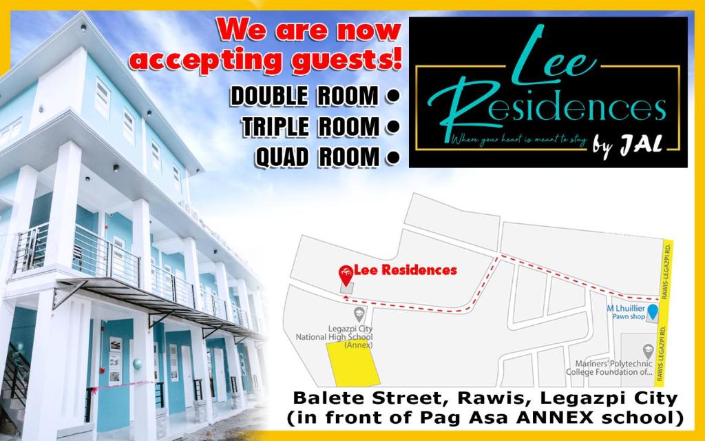 a rendering of a building with a map and a flyer at Lee Residences by JAL in Legazpi
