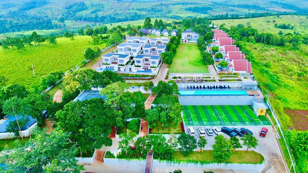 an aerial view of a resort with trees and buildings at Pidoma Resort in Senmonorom