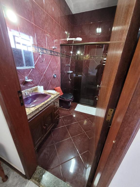 Koupelna v ubytování Casa de Temporada Piumhi