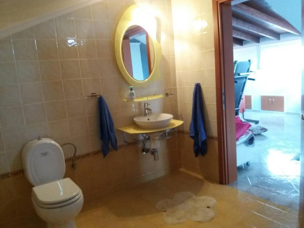Koupelna v ubytování Attic family apartment