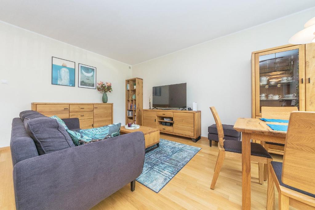 Telewizja i/lub zestaw kina domowego w obiekcie Pomorskie Apartamenty Bernadowska Green Deluxe