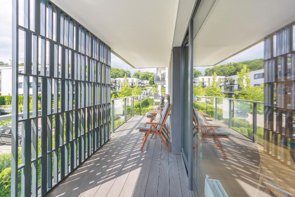 Balkon lub taras w obiekcie Pomorskie Apartamenty Bernadowska Green Deluxe