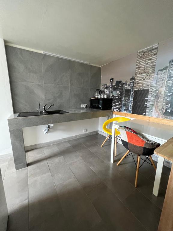 Kuchyň nebo kuchyňský kout v ubytování Jurgis Guest house