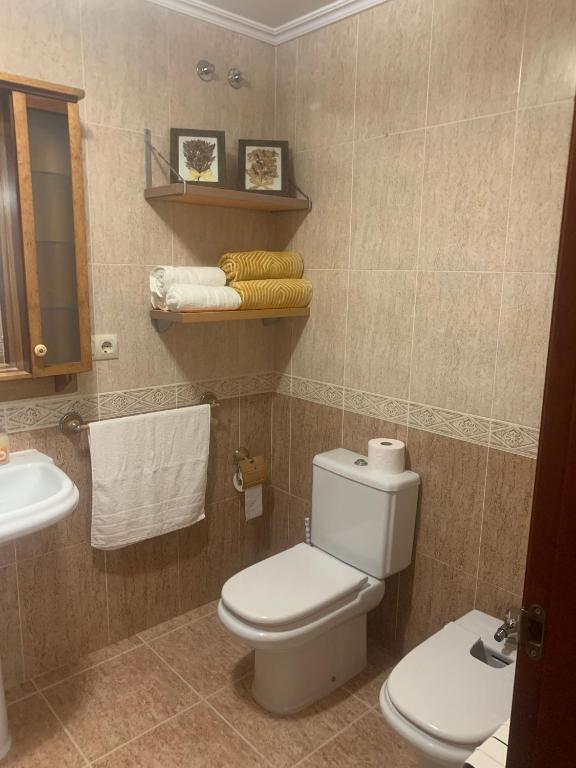 Koupelna v ubytování Piso de Ana