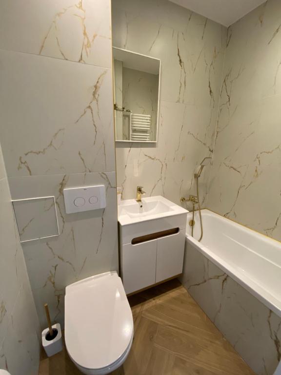 Kúpeľňa v ubytovaní Apartament Aleja Centrum Białystok