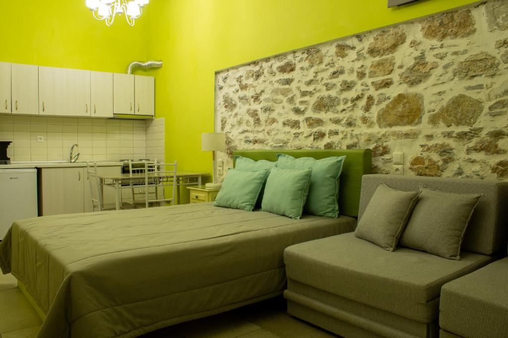 Kuchyň nebo kuchyňský kout v ubytování AFISSOS SEASIDE STUDIOS