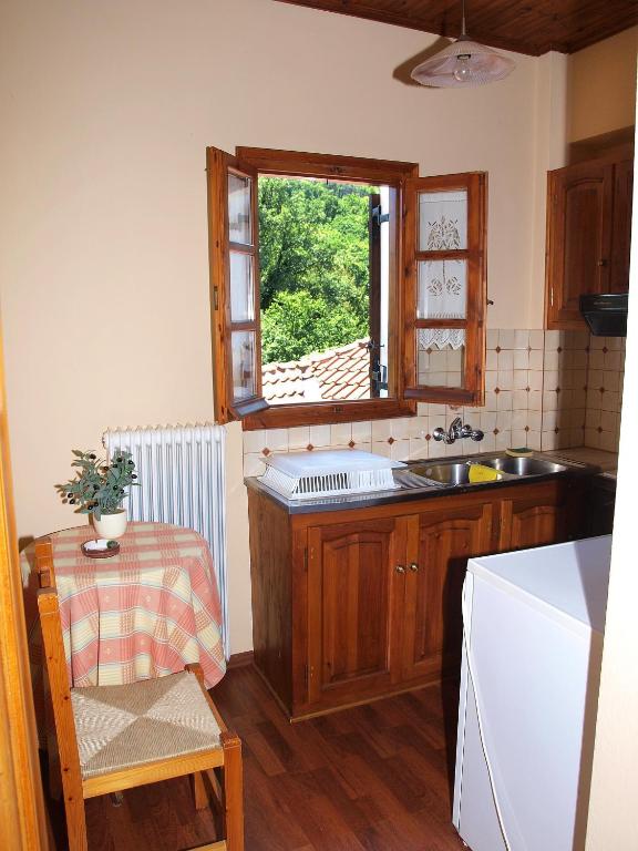 Kuchyň nebo kuchyňský kout v ubytování Olga Studios