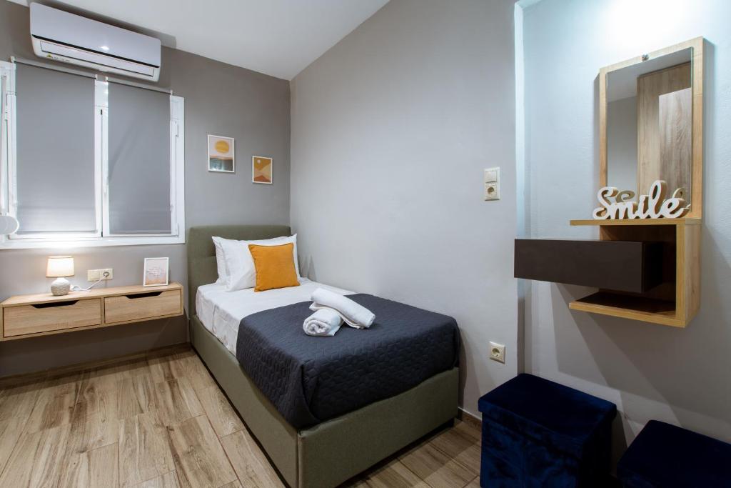 Postel nebo postele na pokoji v ubytování Kares Dream House