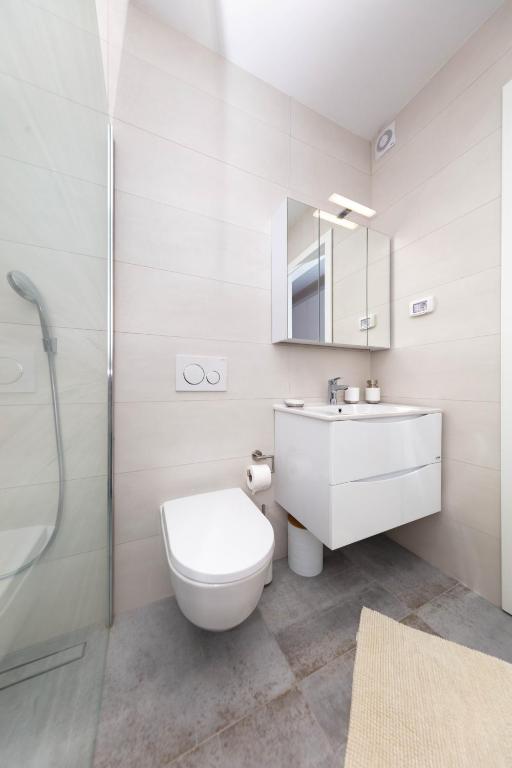 Koupelna v ubytování Apartman Oranž