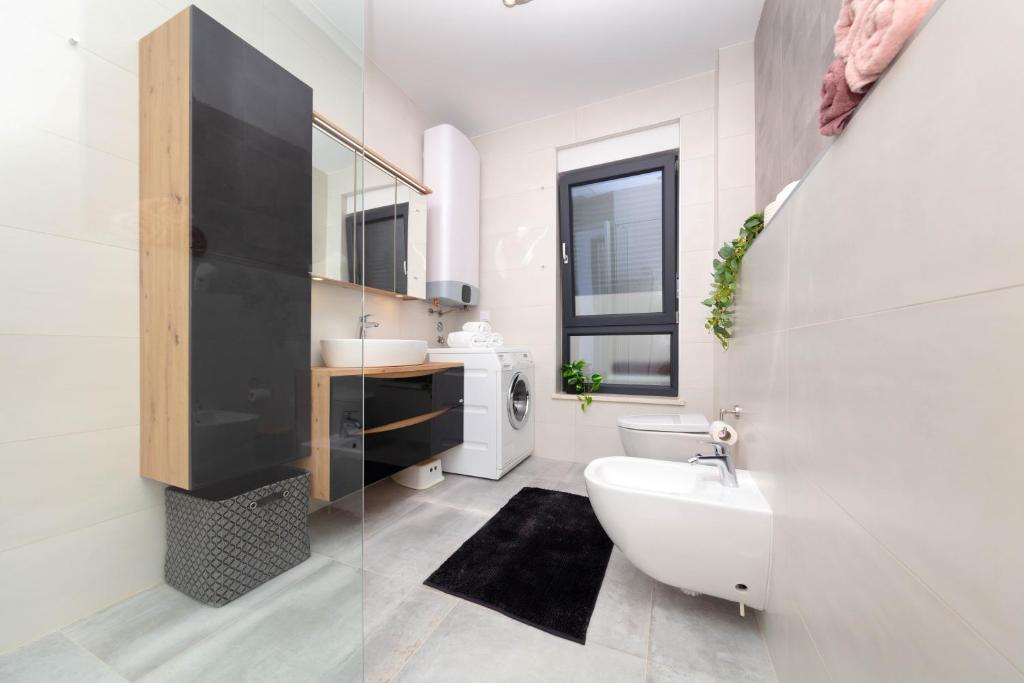 Koupelna v ubytování Apartman Oranž
