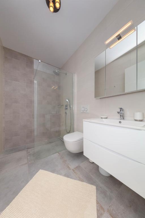 Koupelna v ubytování Apartman Oranž