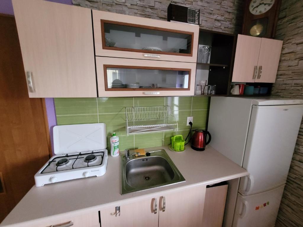 Kuchyňa alebo kuchynka v ubytovaní Wiejski Relax pod "Żelaznym szlakiem"