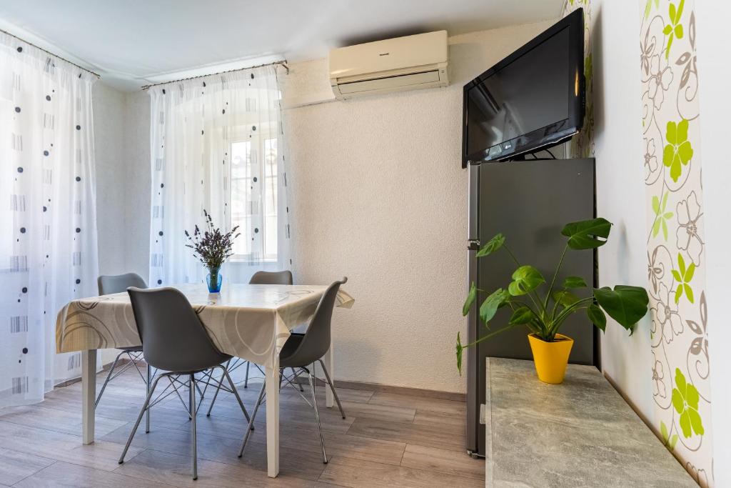 Televízia a/alebo spoločenská miestnosť v ubytovaní Apartman Antonija