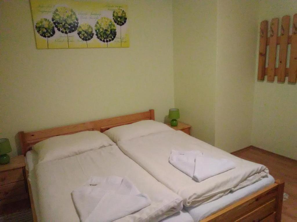 Postel nebo postele na pokoji v ubytování Pod palmou Gerlachov