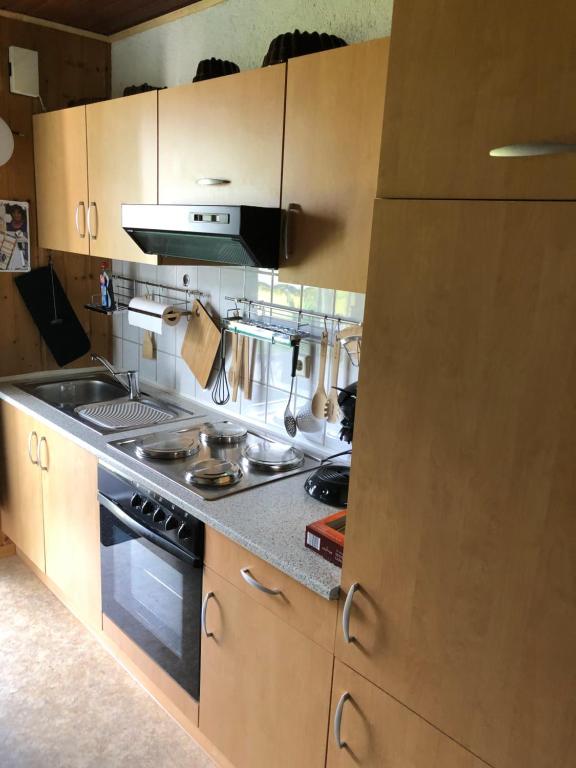 Kuchyň nebo kuchyňský kout v ubytování Ferienwohnung in Dahn