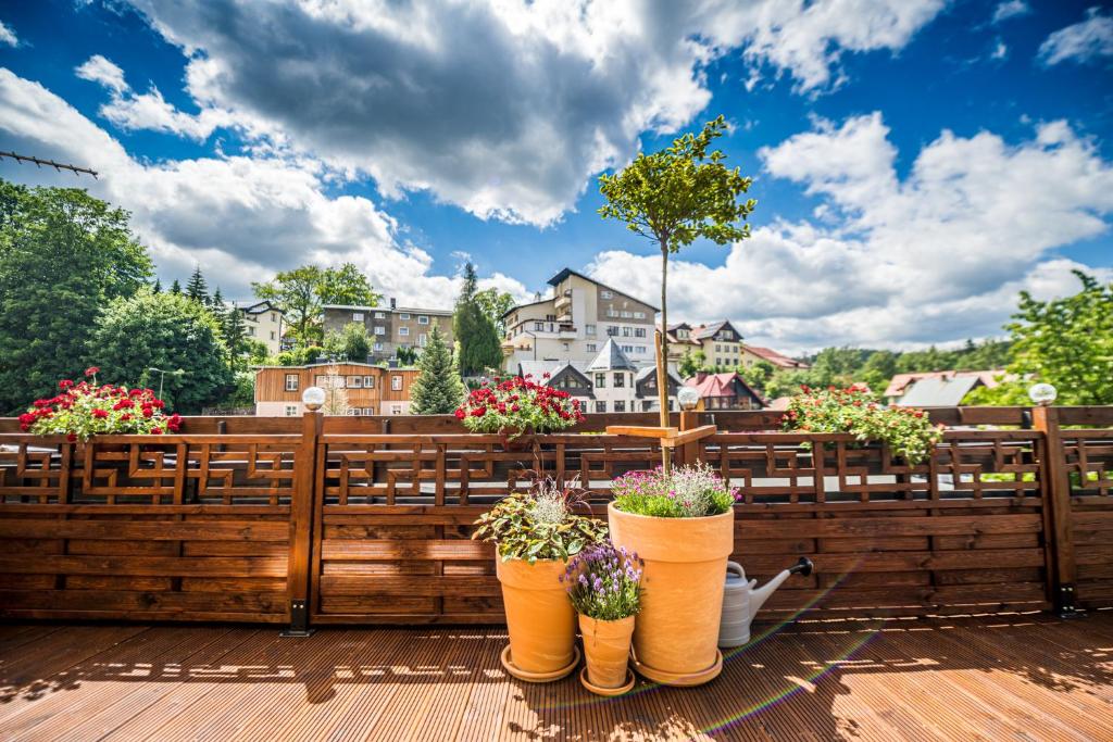 Vonkajšia záhrada v ubytovaní Apartament Natalia