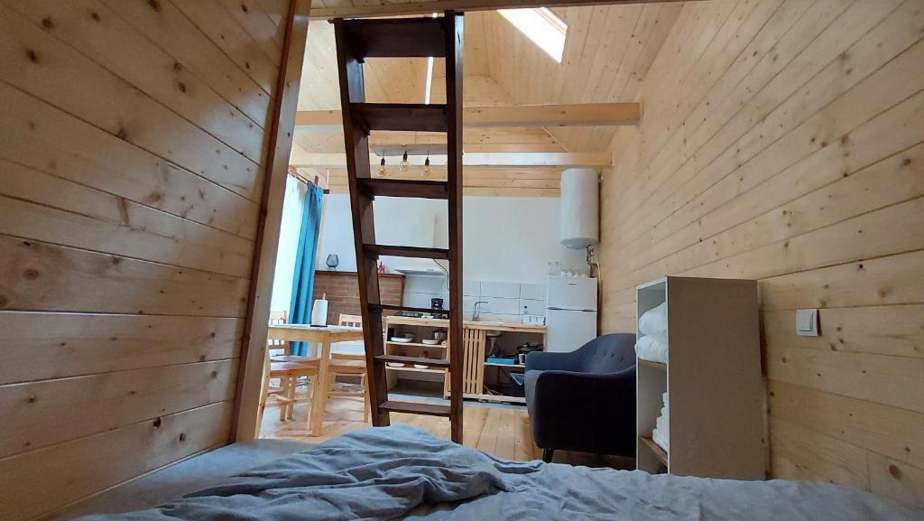 Postel nebo postele na pokoji v ubytování Tiny house Casa Axa