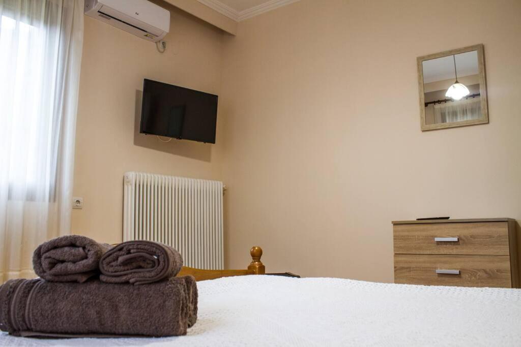 Posteľ alebo postele v izbe v ubytovaní Paradise of Meteora B