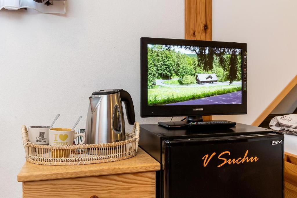 TV a/nebo společenská místnost v ubytování Penzion V Suchu