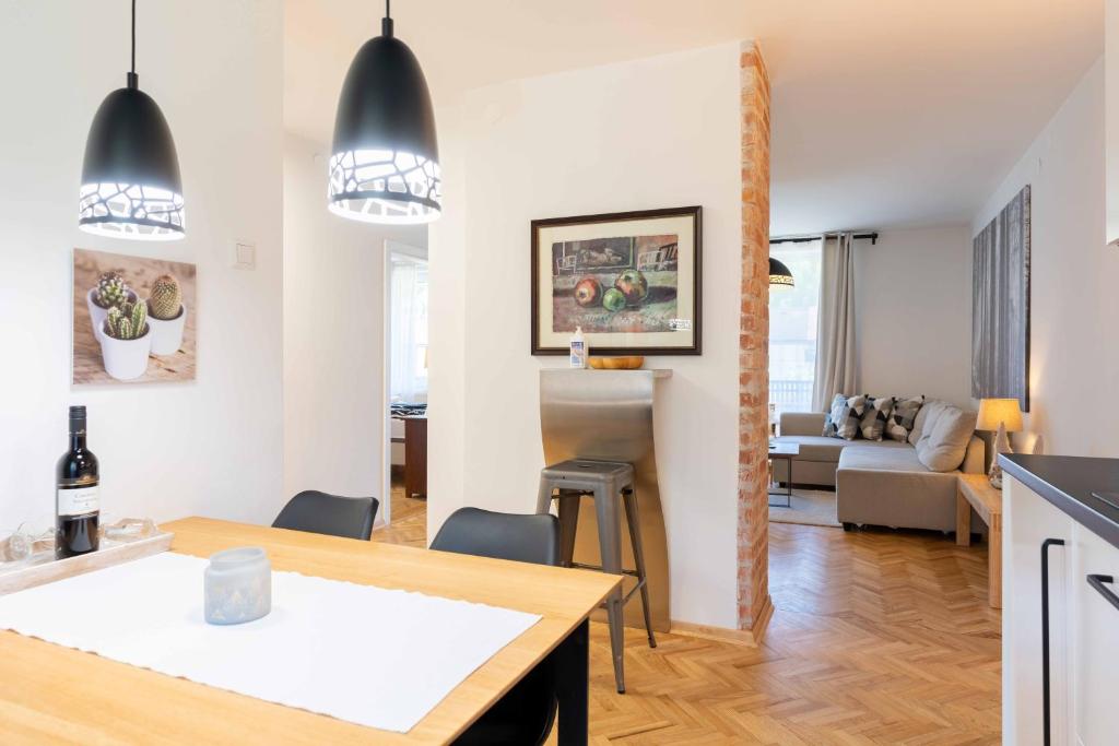 Kuchyň nebo kuchyňský kout v ubytování Apartma Peček Kranjska Gora