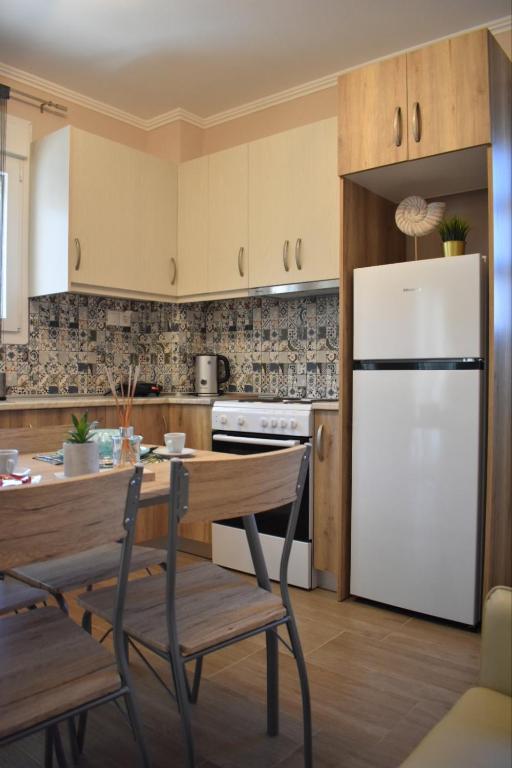 Kuchyň nebo kuchyňský kout v ubytování Emily Apartment -N.Kallikratia