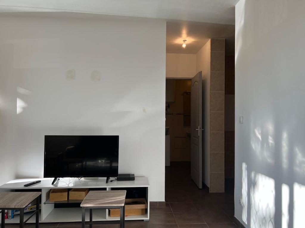 Televízia a/alebo spoločenská miestnosť v ubytovaní appartement tout équipé proche de la gare de Narbonne