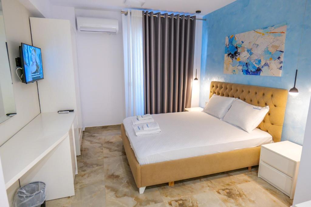 Postelja oz. postelje v sobi nastanitve Three Islands Hotel Of Ksamil
