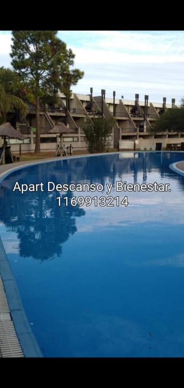 a close up of a blue swimming pool at Apart , Descanso y Bienestar in San Pedro