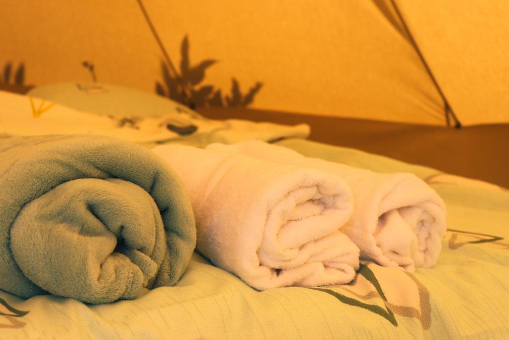 Postel nebo postele na pokoji v ubytování Luna Rock Glamping Brezoi - Blue Scai